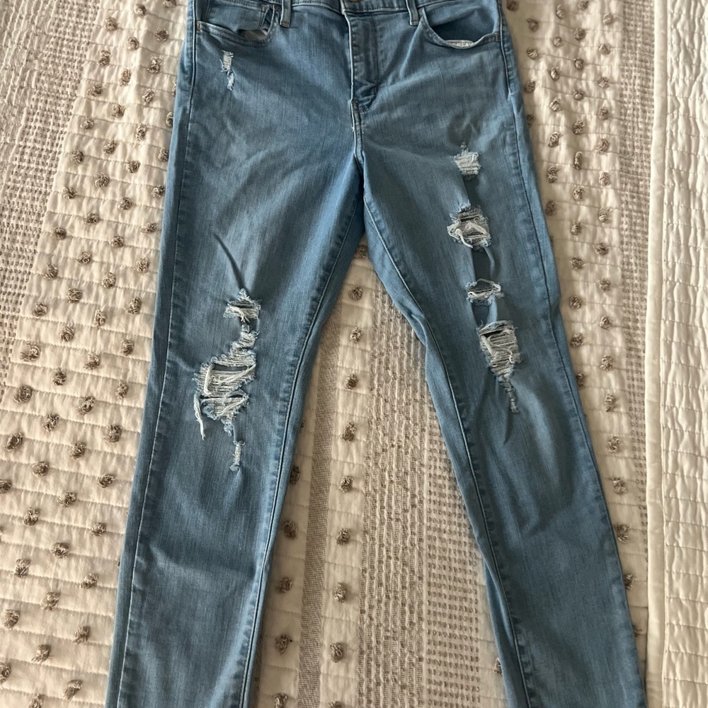 Women's Blue Distressed Jeans